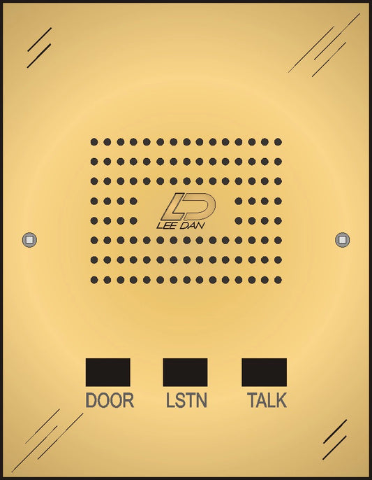 IR-464BR 4-Wire Flush Mount  Brass Apartment Intercom Stations w/ Black Metal Plungers