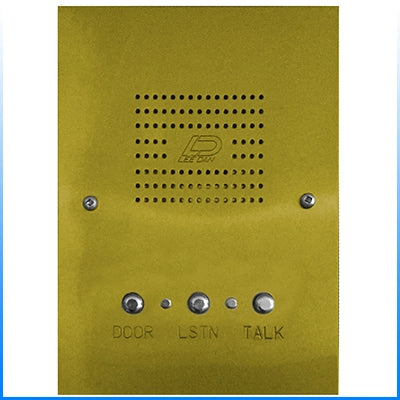 IR-464BRQ 4-Wire Flush Mount  Brass Apartment Intercom Stations w/ Round Metal Buttons