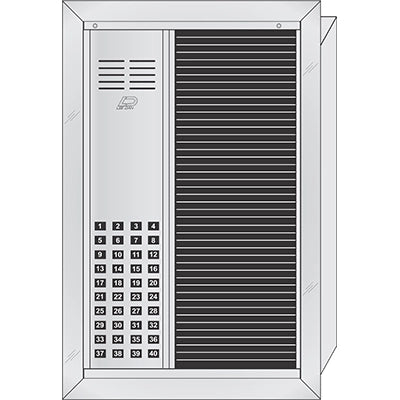 RS-040T 40 Button Flush Mount  REGENCY™ Deluxe Vandal-Resistant Apartment Entry Panel  Oversized Directory Style Aluminum Intercom Lobby Panels