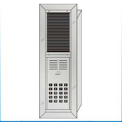 VS-020T   20 Button Flush Mount  VAN-GUARD™ Vandal-Resistant Apartment Entry Panel  Heavy Extruded Aluminum Durable Intercom Lobby Panels